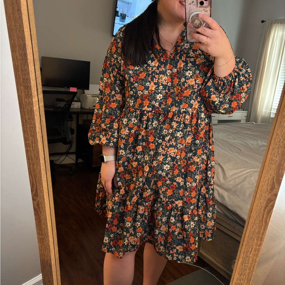 Plus Size Floral Dress Details